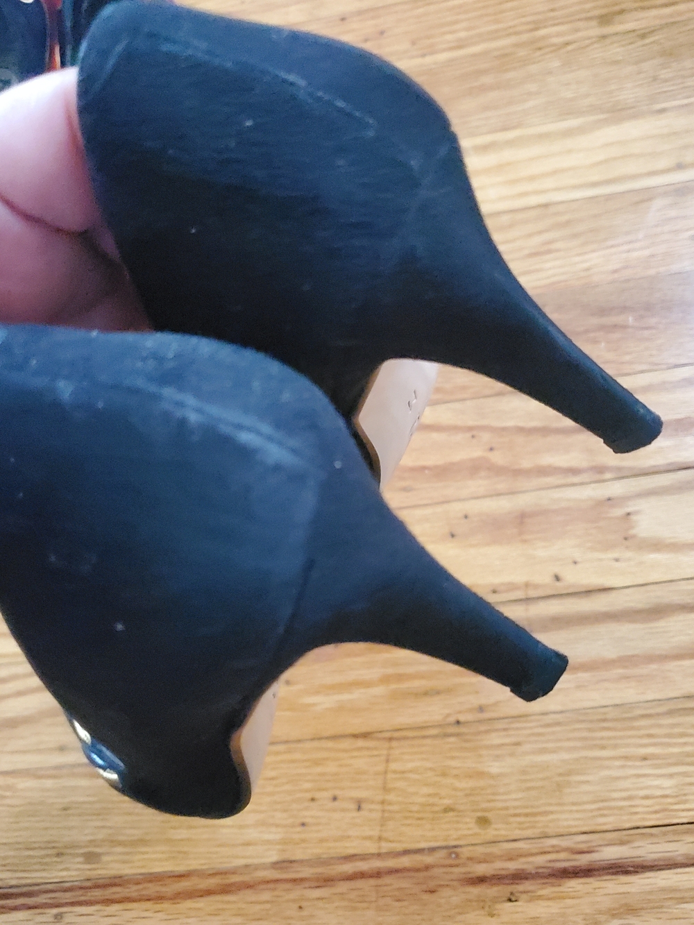 Vintage Bally Women's Two-Tone Suede Leather Pumps - Black and Red Womens Sz 5.5 - Picture 11 of 12